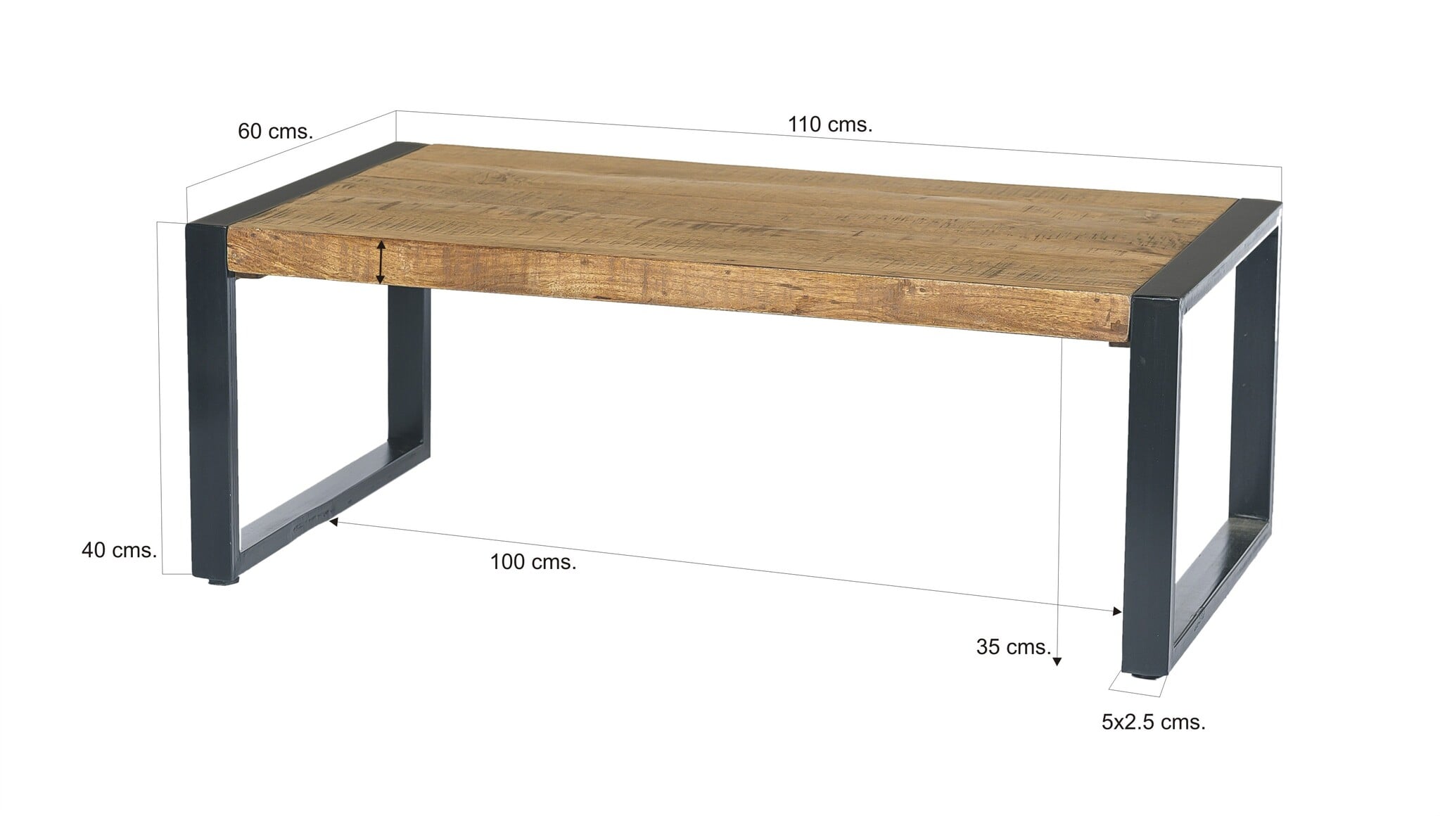 Livingfurn - Salontafel Nairobi - 60x110x45cm - Mangohout