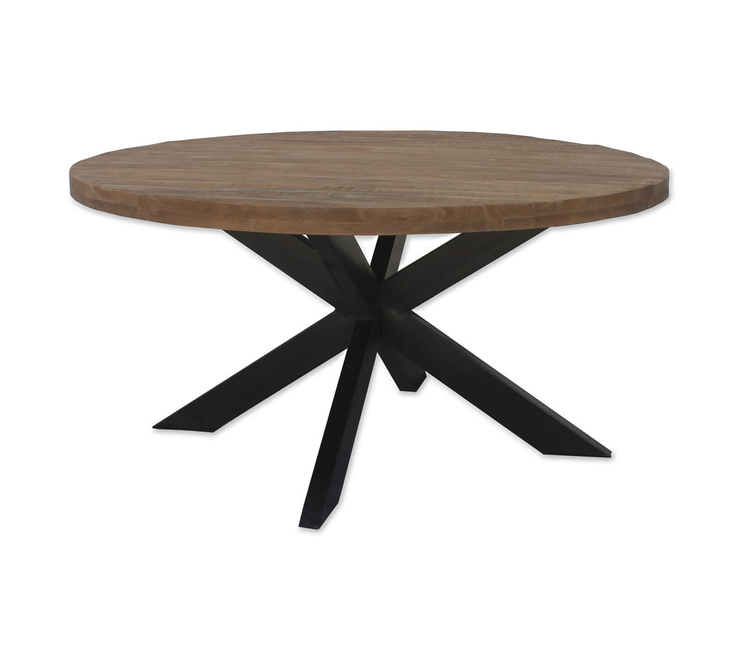 Brix - Eetkamertafel Brix Rond - 150 cm - Mangohout - Bruin