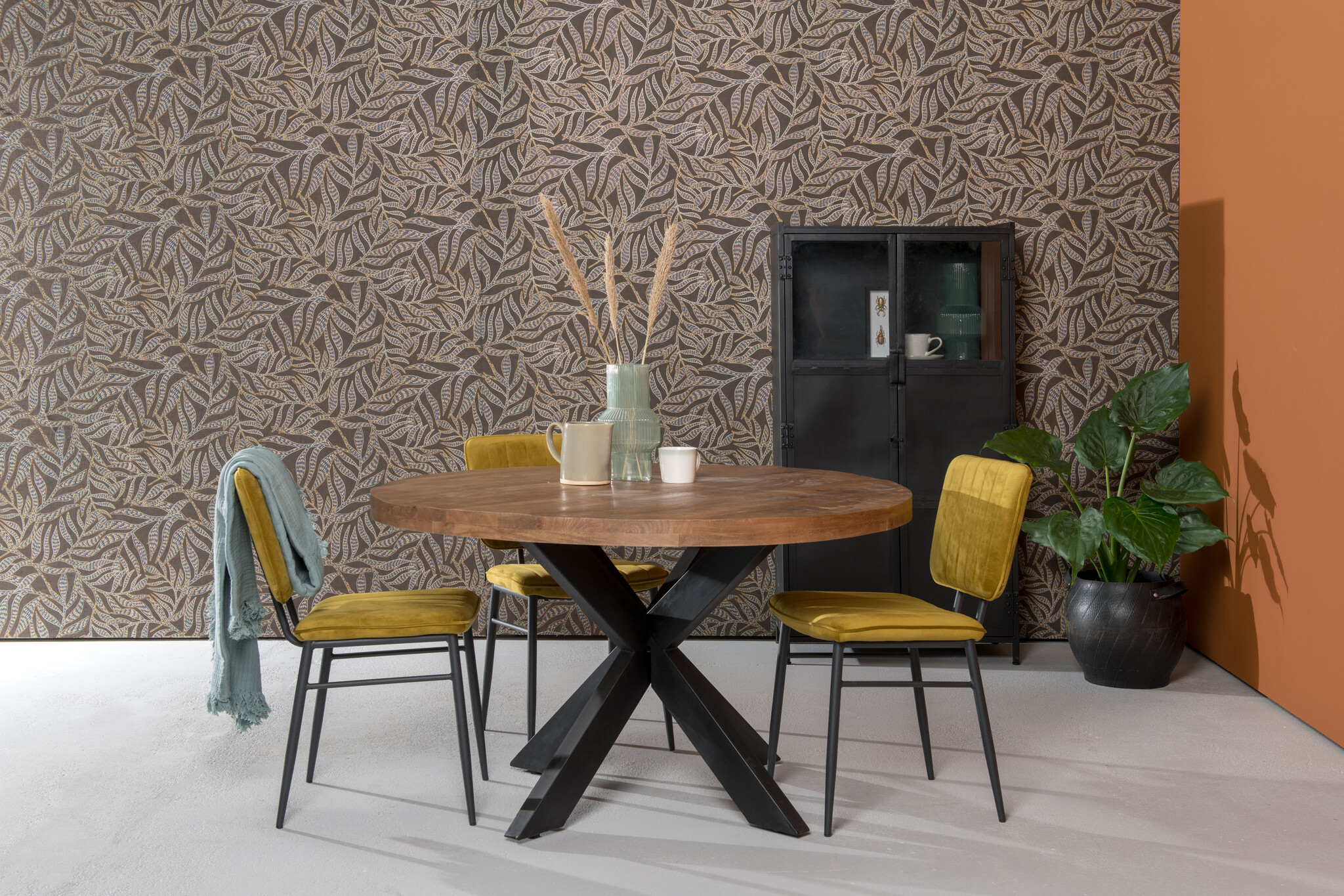 Brix - Eetkamertafel Brix Rond - 150 cm - Mangohout - Bruin