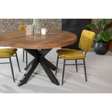 Brix - Eetkamertafel Brix Rond - 150 cm - Mangohout - Bruin