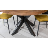 Brix - Eetkamertafel Brix Rond - 150 cm - Mangohout - Bruin