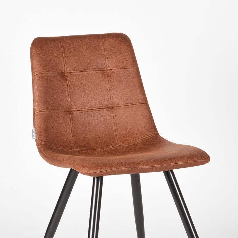 LABEL51 Eetkamerstoel Jay - Cognac - Microfiber