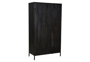 Livingfurn - Kabinetkast Kala - 40x100x170 - Mangohout en Gecoat Staal