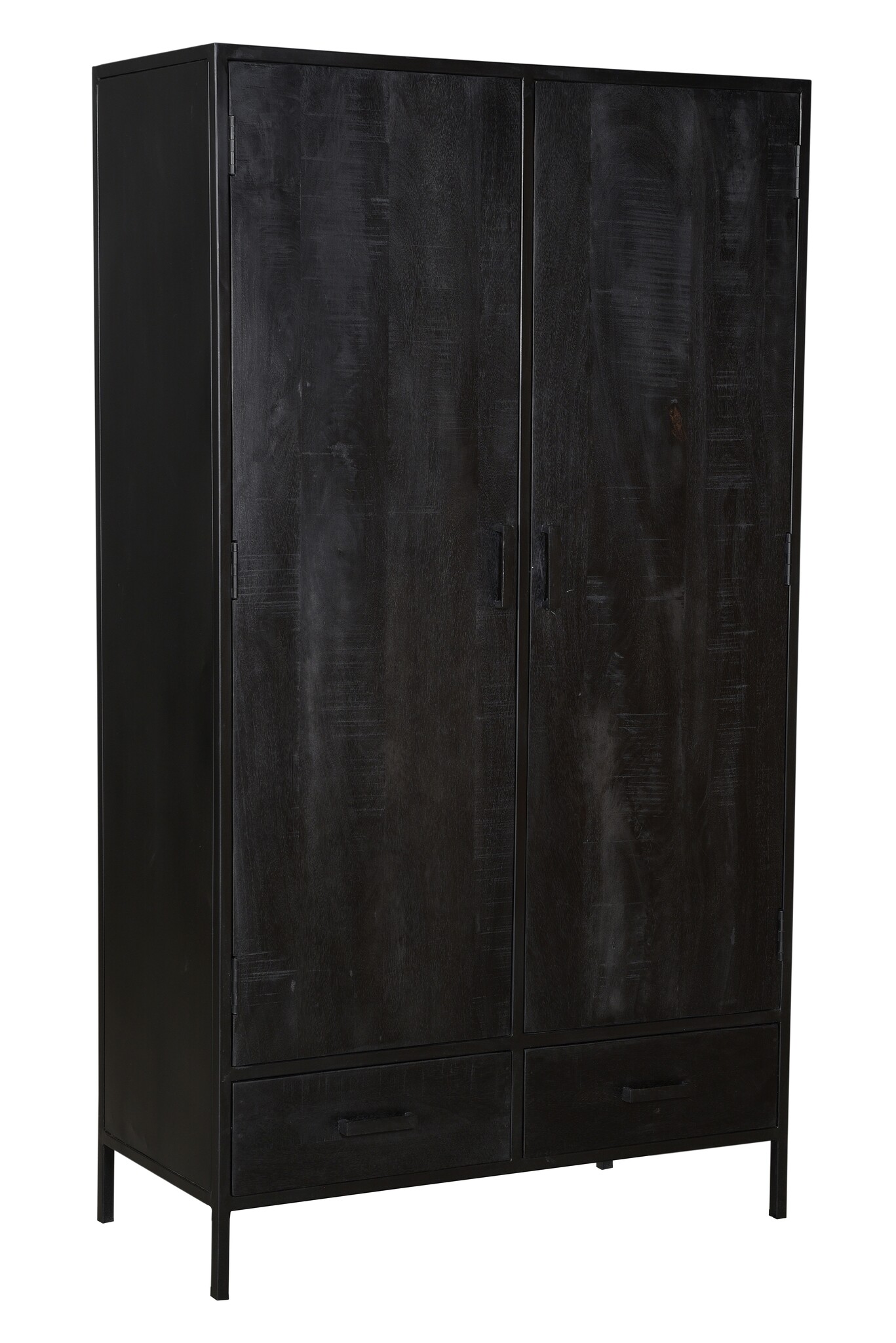 Livingfurn - Kabinetkast Kala - 40x100x170 - Mangohout en Gecoat Staal