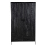 Livingfurn - Kabinetkast Kala - 40x100x170 - Mangohout en Gecoat Staal