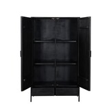 Livingfurn - Kabinetkast Kala - 40x100x170 - Mangohout en Gecoat Staal