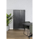 Livingfurn - Kabinetkast Kala - 40x100x170 - Mangohout en Gecoat Staal