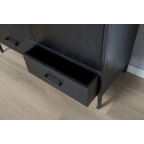 Livingfurn - Kabinetkast Kala - 40x100x170 - Mangohout en Gecoat Staal