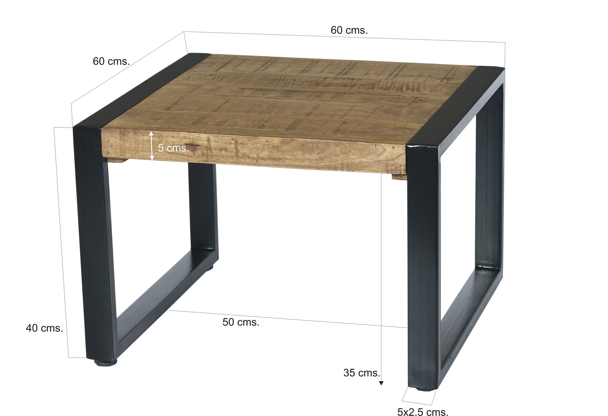 Livingfurn - Salontafel Nairobi - 60x60x40cm - Mangohout