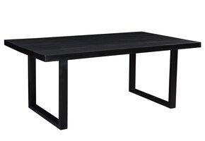 Livingfurn - Moderne Eetkamertafel Kala - U-Poten - van Mango en Hout Gecoat Staal - 200 cm - Zwart