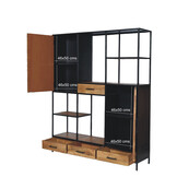 Livingfurn - Kabinetkast Brooklyn 160cm - Mangohout / Gecoat Staal