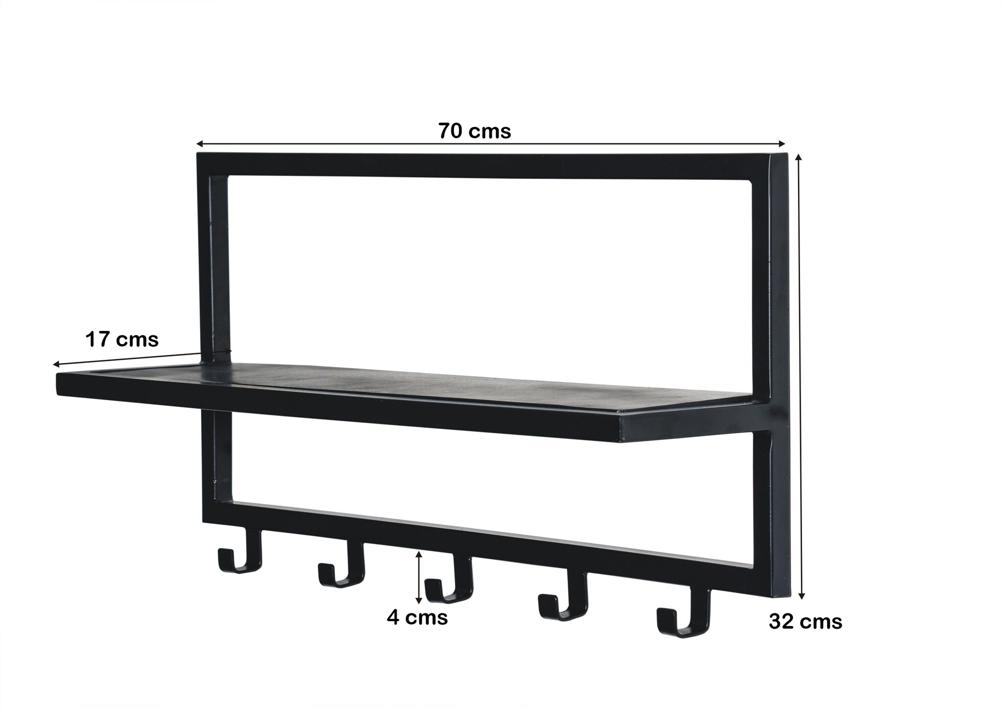 Brix - Kapstok Brix Bono Black - Mangohout / Gecoat Staal