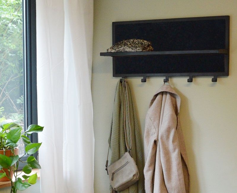 Brix - Kapstok Brix Caro Black - Mangohout / Gecoat Staal