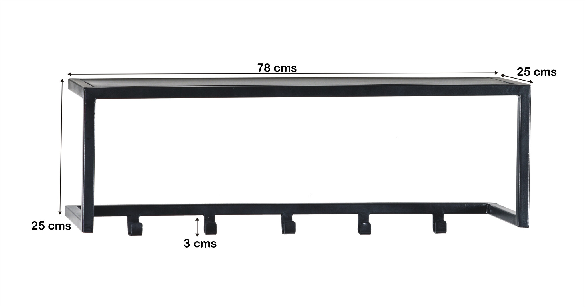 Brix - Kapstok Brix Abby Black - Mangohout / Gecoat Staal