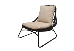 Brix - Fauteuil Brix Bowi - Zwart/ Beige - Rotan