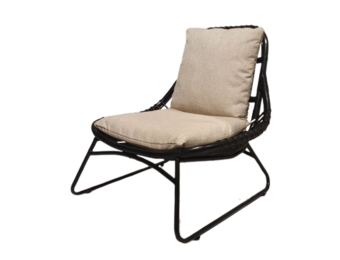 Brix - Fauteuil Brix Bowi - Zwart/ Beige - Rotan