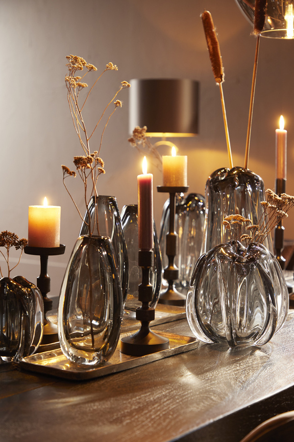 Light & Living - Vaas CALLA - 17x8x31.5cm - Grijs