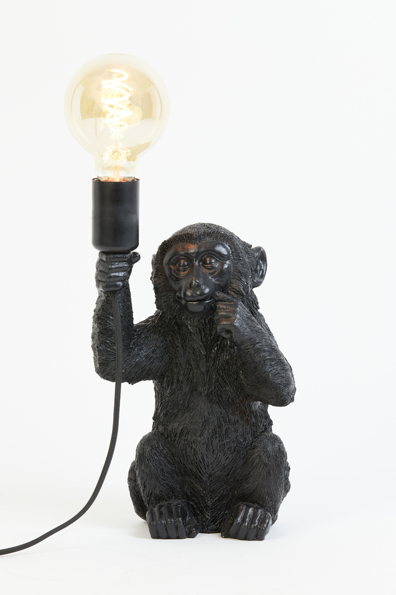 Light & Living - Tafellamp MONKEY  - 20x19.5x34cm - Zwart