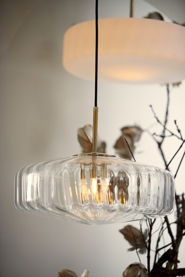 Light & Living - Hanglamp PLEAT - Ø40x17cm - Helder