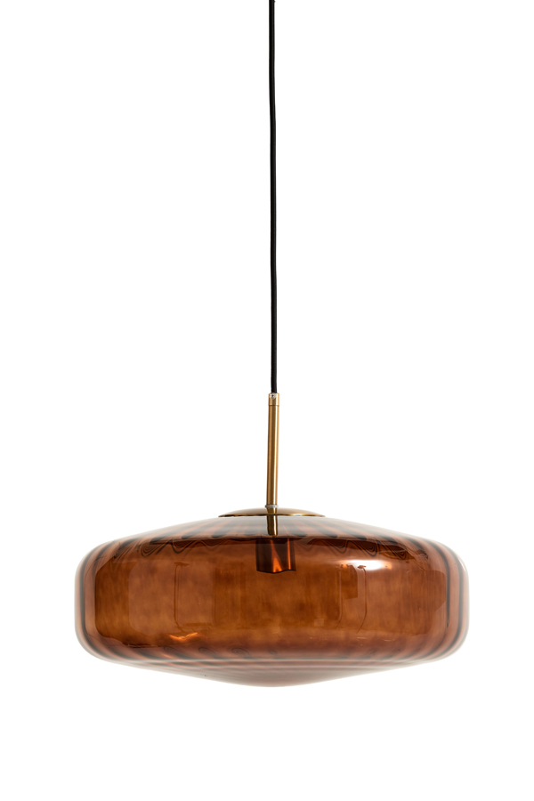 Light & Living - Hanglamp PLEAT - Ø40x17cm - Bruin