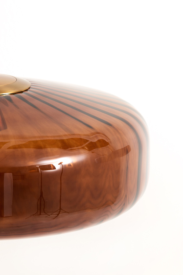 Light & Living - Hanglamp PLEAT - Ø40x17cm - Bruin