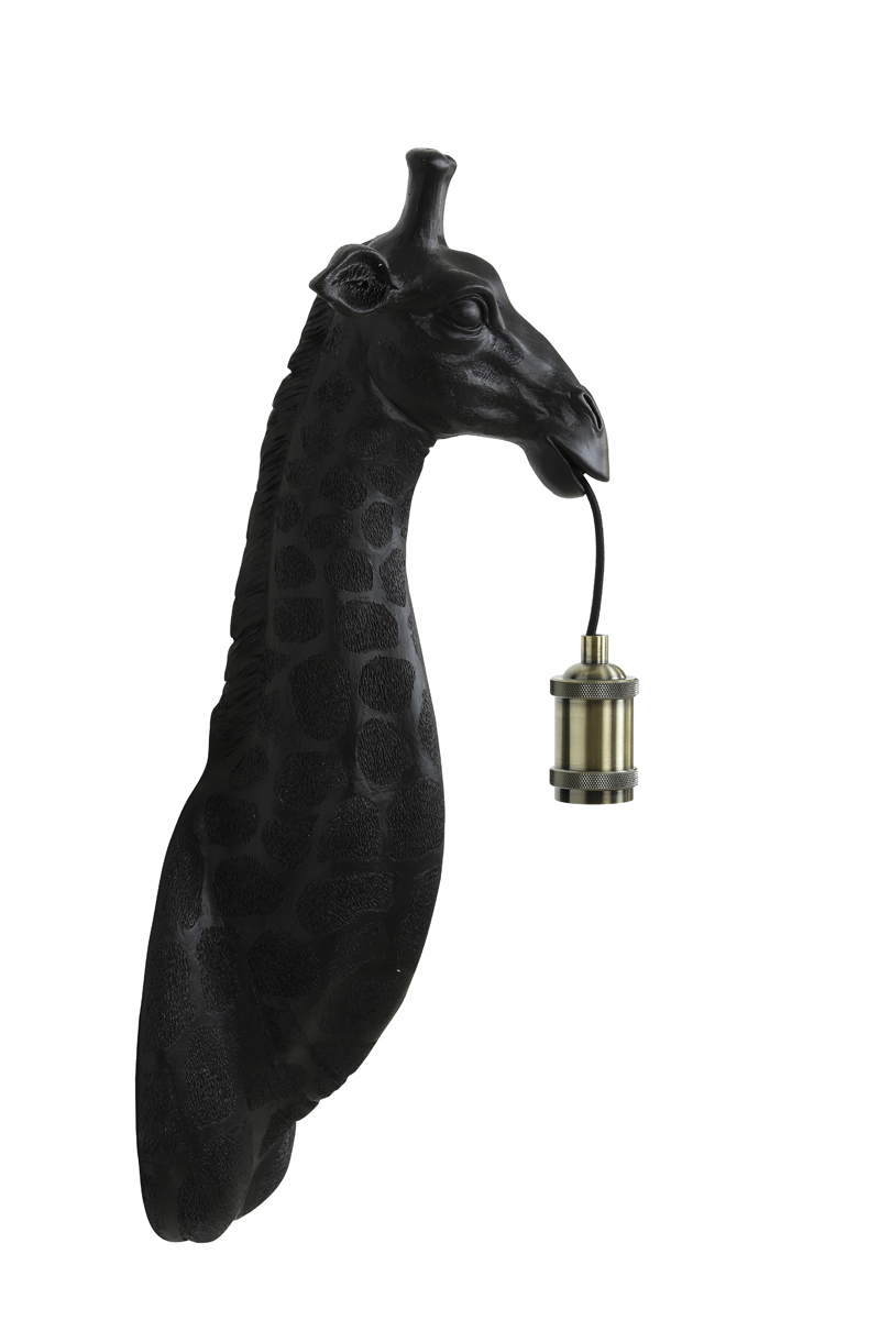 Light & Living - Wandlamp GIRAFFE  - 20.5x19x61cm - Zwart