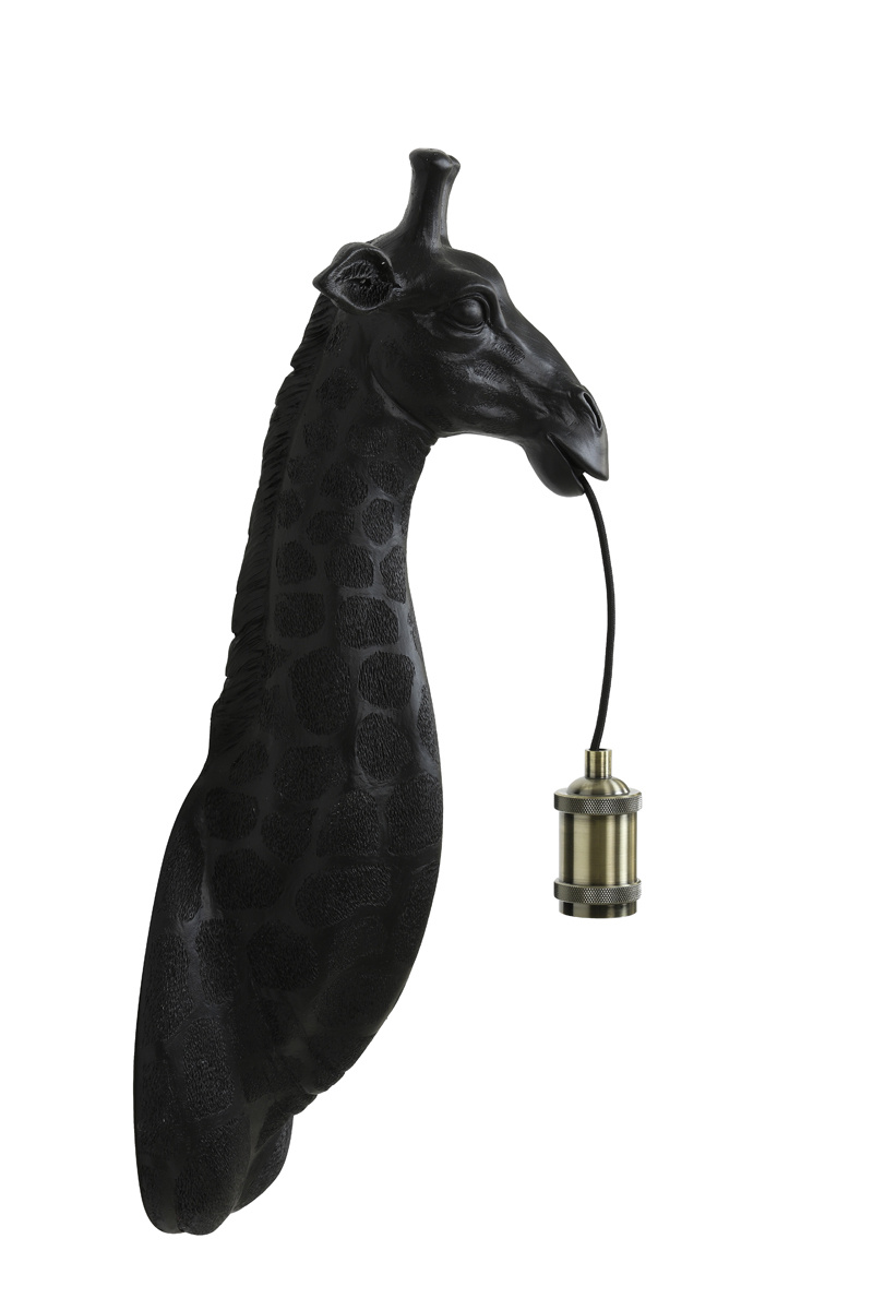 Light & Living - Wandlamp GIRAFFE  - 20.5x19x61cm - Zwart