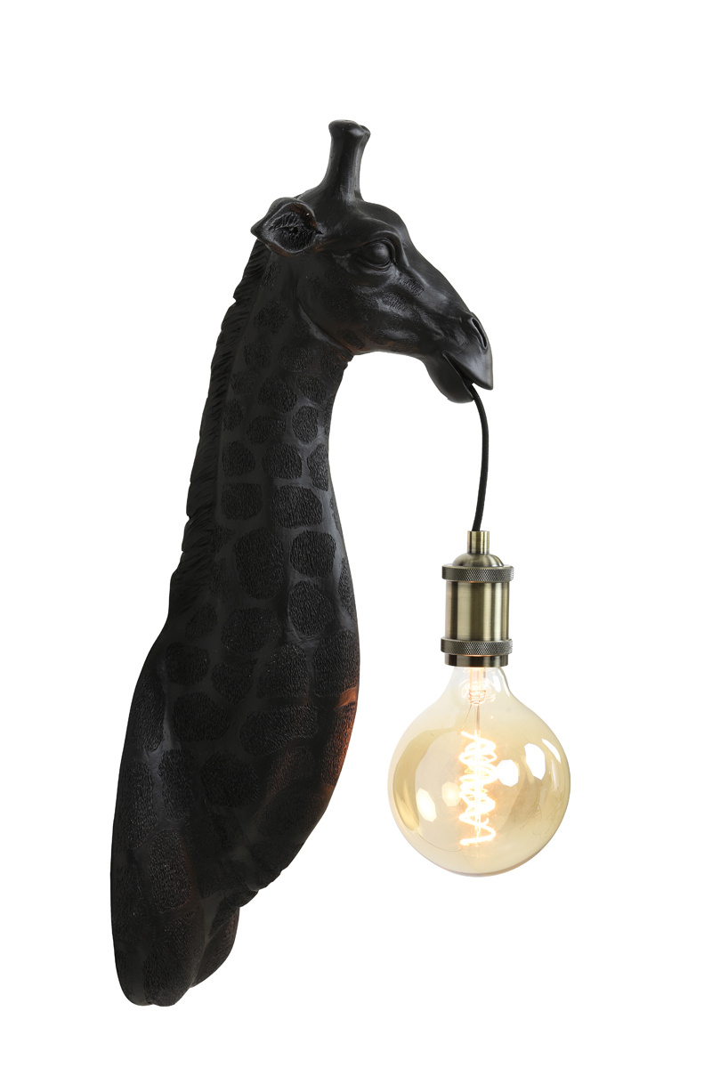 Light & Living - Wandlamp GIRAFFE  - 20.5x19x61cm - Zwart