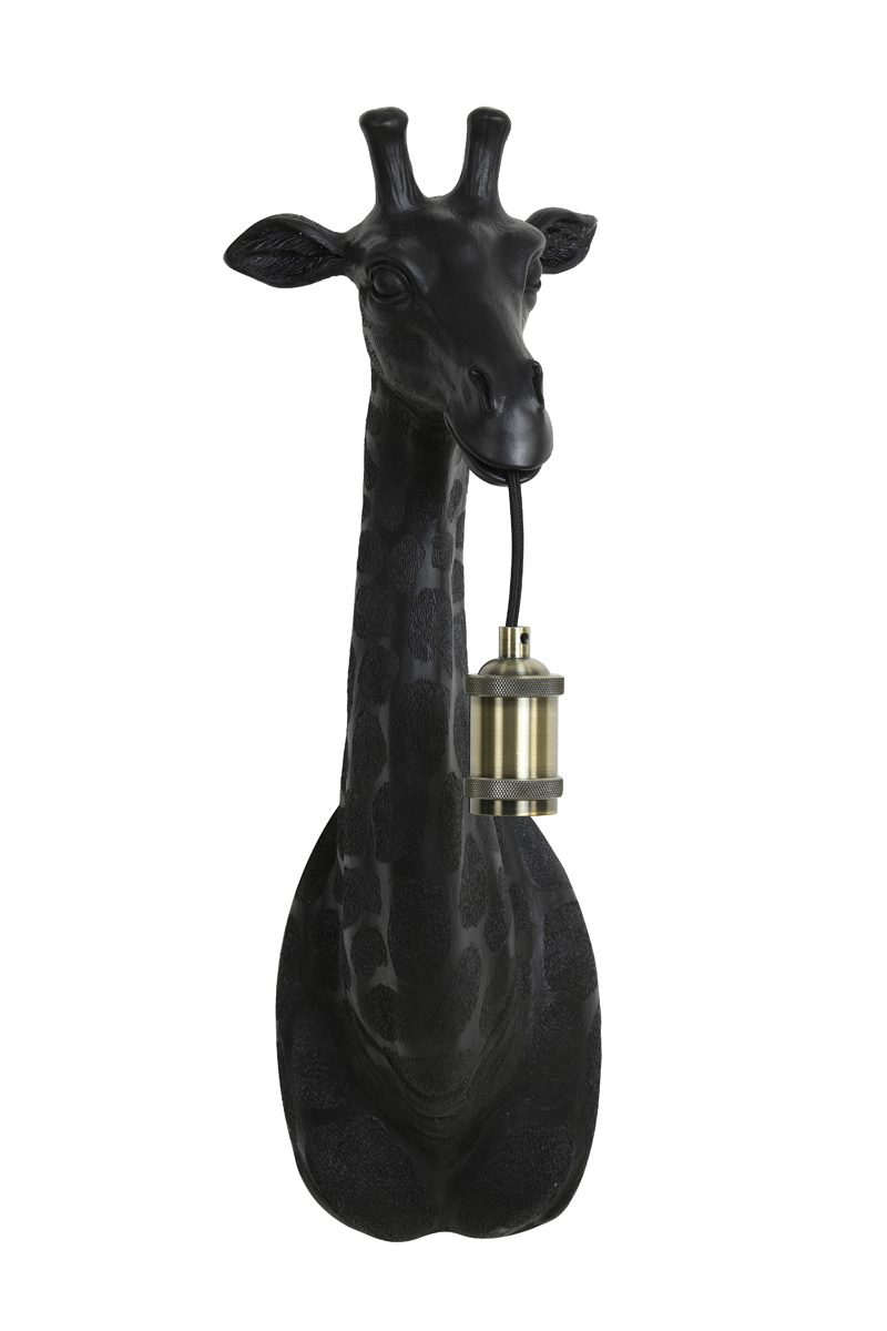 Light & Living - Wandlamp GIRAFFE  - 20.5x19x61cm - Zwart