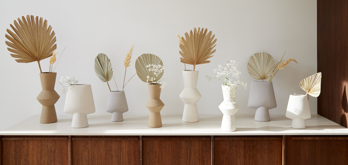 Light & Living - Vaas RAM - 22.5x22.5x50.5 - Wit