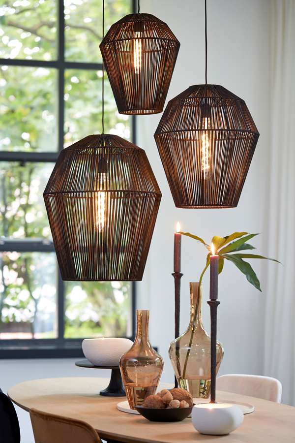 Light & Living - Hanglamp DEYA - Ø30x37cm - Zwart