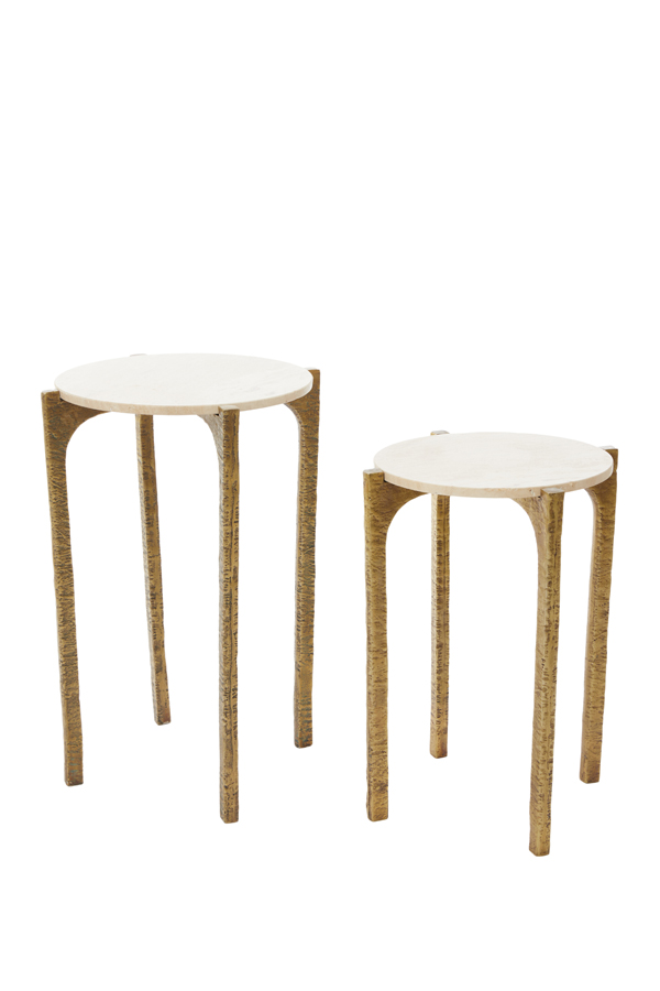 Light & Living - Bijzettafel KANAE - Ø45x64cm - Bruin - Set van 2