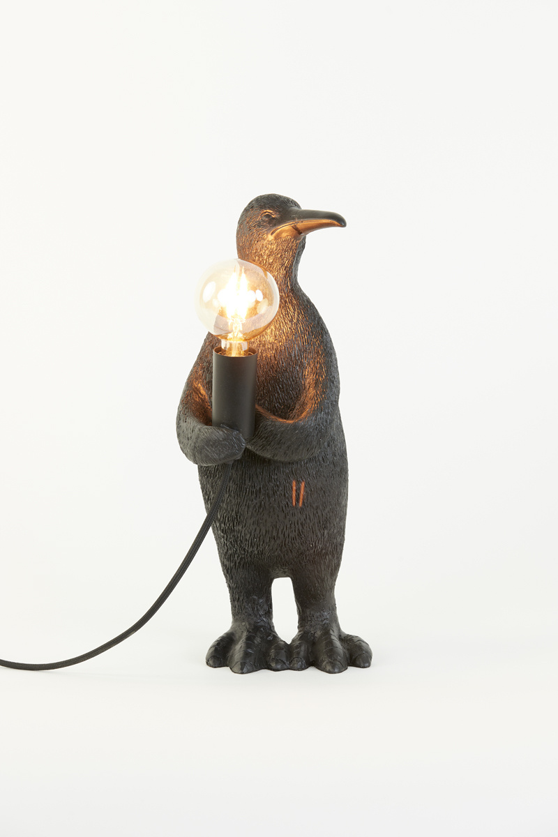 Light & Living - Tafellamp PENGUIN - 16x13x34cm - Zwart
