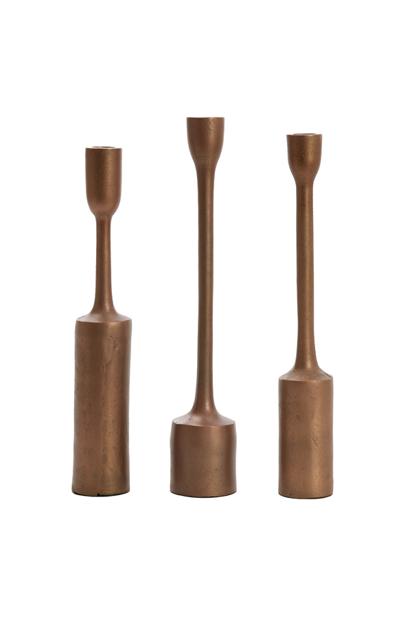 Light & Living - Kandelaar TRESCALES - Ø6.5x35.5cm - Brons - Set van 3