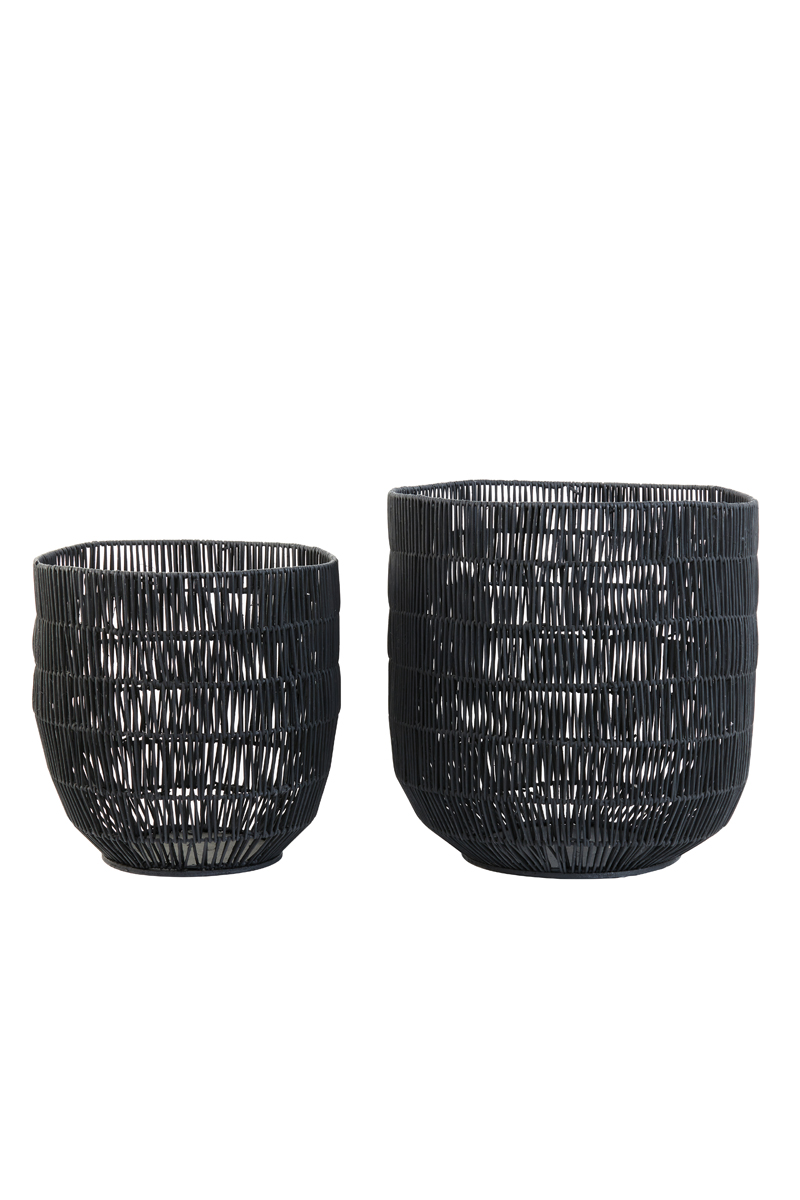 Light & Living - Mand MATTN - Ø41x42cm - Zwart - Set van 2