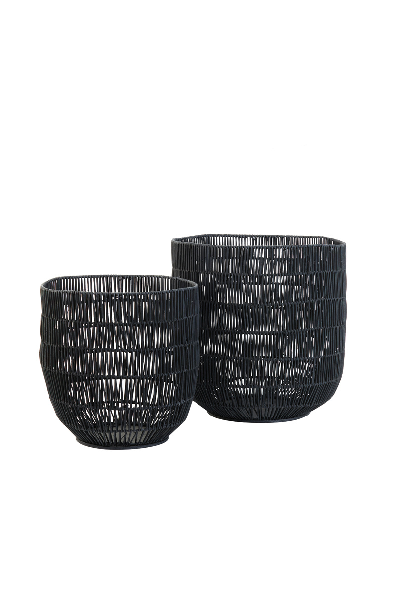 Light & Living - Mand MATTN - Ø41x42cm - Zwart - Set van 2