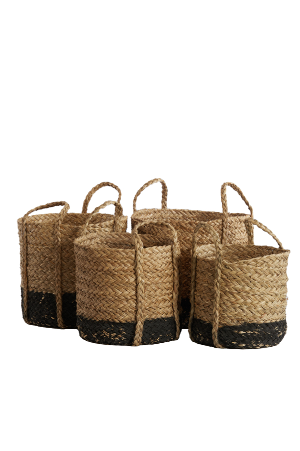 Light & Living - Mand GEFEN - Ø35x32cm - Zwart - Set van 4