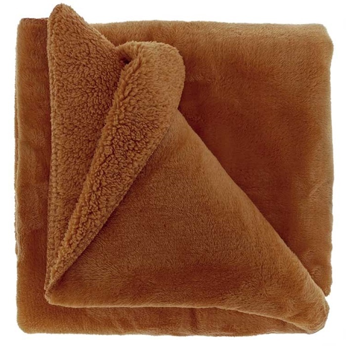 Unique Living | Plaid Torvah 150x200cm leather brown