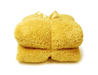 Unique Living | Teddy plaid 150x200cm bamboo yellow