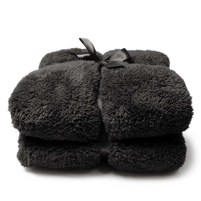 Unique Living | Teddy plaid 150x200cm dark grey