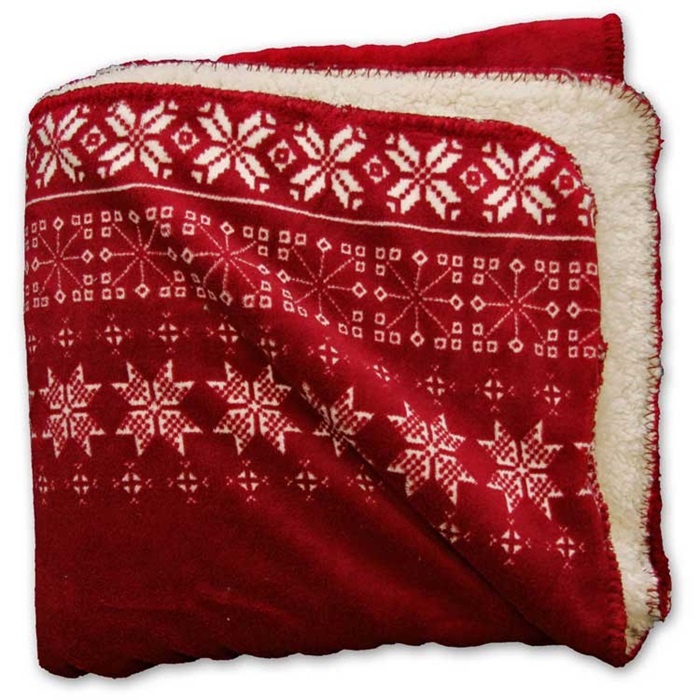 Unique Living | Snowflake plaid 130x160cm rood