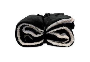 Unique Living | Lars coral fleece/suede plaid 150x200cm black