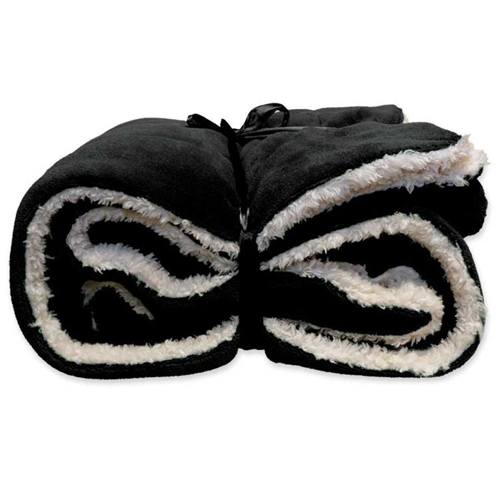 Unique Living | Lars coral fleece/suede plaid 150x200cm black