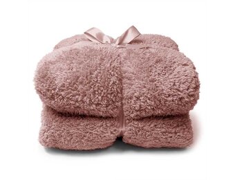 Unique Living | Teddy plaid 150x200cm oud roze