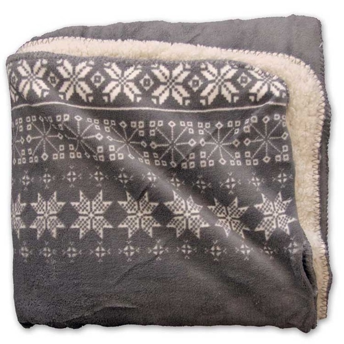Unique Living | Snowflake plaid 130x160cm grijs