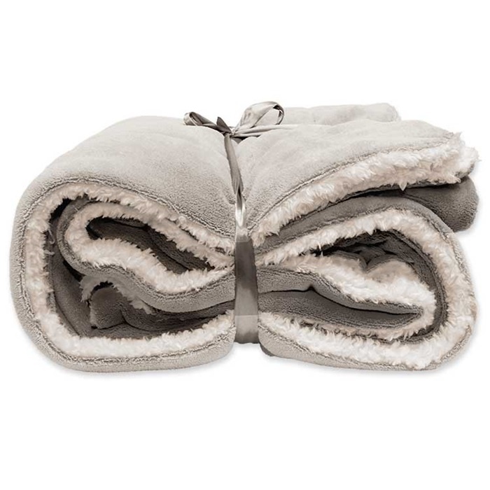 Unique Living | Lars coral fleece/suede plaid 150x200cm chateau grey