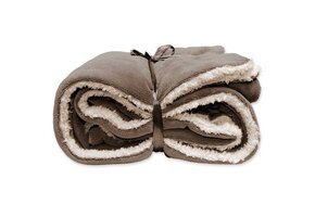Unique Living | Lars coral fleece/suede plaid 150x200cm taupe