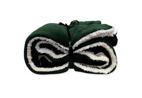 Unique Living | Lars coral fleece/suede plaid 150x200cm dark green
