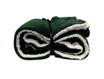 Unique Living | Lars coral fleece/suede plaid 150x200cm dark green