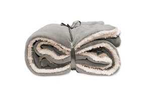 Unique Living | Lars coral fleece/suede plaid 150x200cm grijs